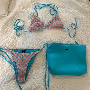 TRIANGL BIKINI. Worn twice. Medium top and small bottom